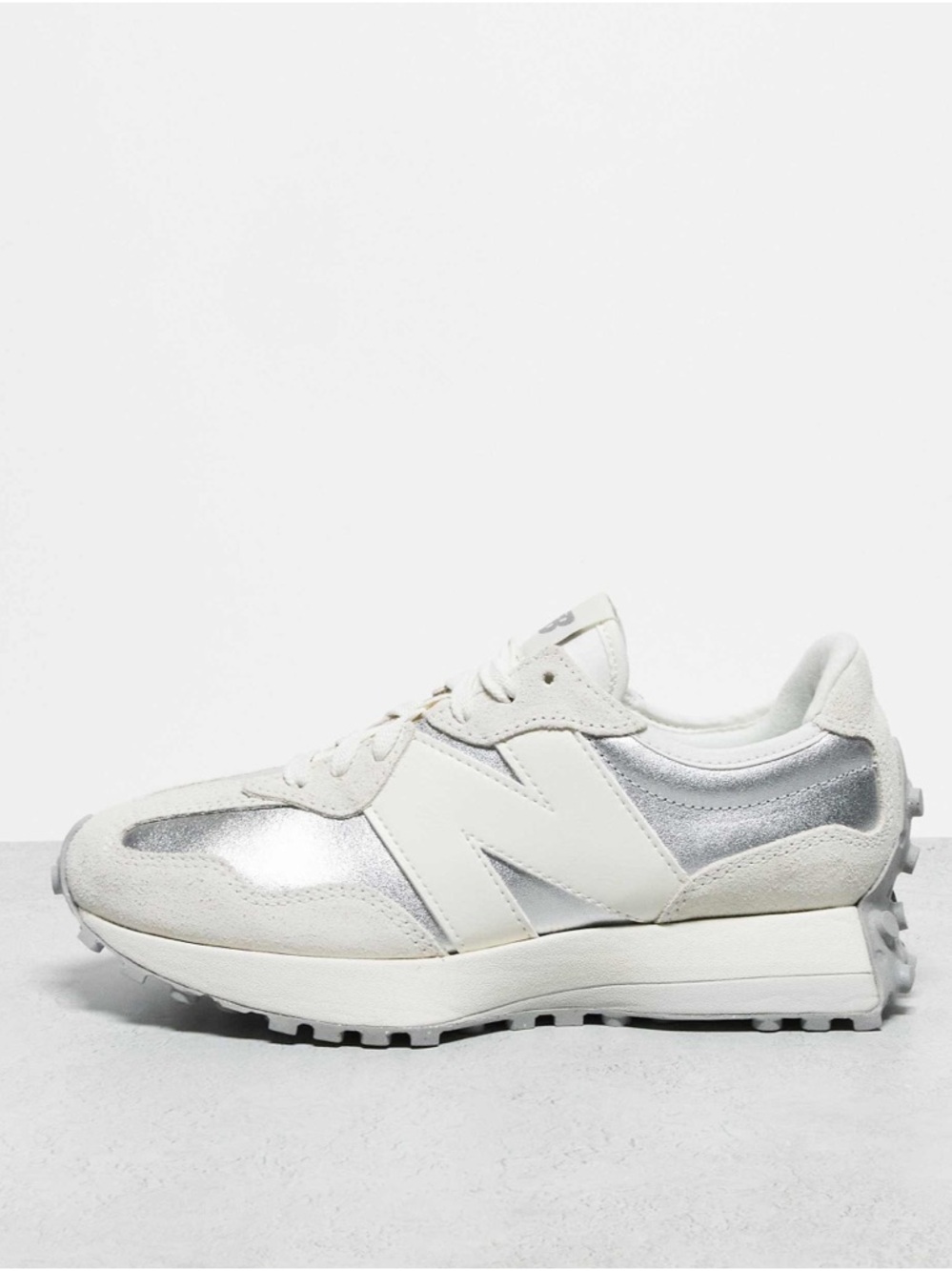 Anthropologie New Balance Women's White & Silver Retro Runner